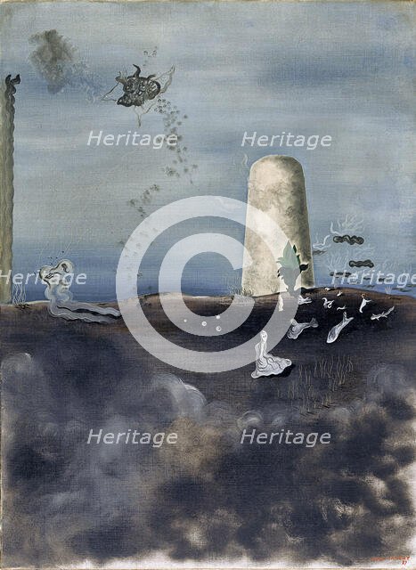 Death Watching his Family, 1927. Creator: Yves Tanguy.