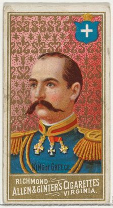 King of Greece, from World's Sovereigns series (N34) for Allen & Ginter Cigarettes, 1889., 1889. Creator: Allen & Ginter.