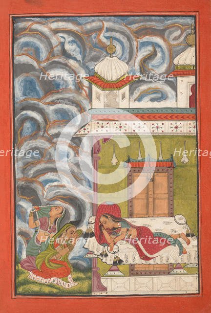 Andhrayaki Ragini: Folio from a ragamala series (Garland of Musical Modes) , ca. 1710. Creator: Unknown.