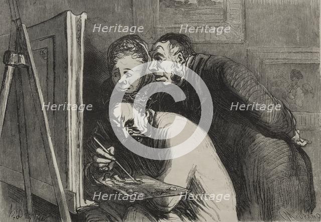 The Painters: The Painters and the Bourgeois. Creator: Honoré Daumier (French, 1808-1879).