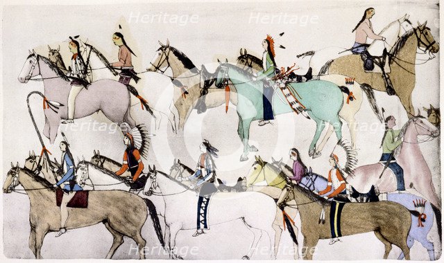 'End of the Battle', c1900. Artist: Amos Bad Heart Buffalo