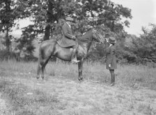 Bruce, J.M., Mr., on horseback, with Mrs. Bruce, 1919 May 30. Creator: Arnold Genthe.