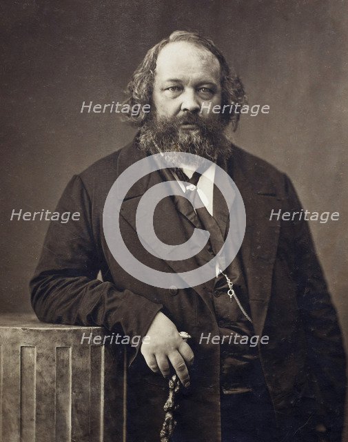 Portrait of Mikhail Alexandrovich Bakunin (1814-1876), ca 1860. Artist: Nadar, Gaspard-Félix (1820-1910)
