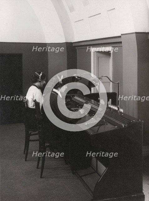 Two female operators at a Western Electric switchboard, Landskrona, Sweden, 1927. Artist: Unknown