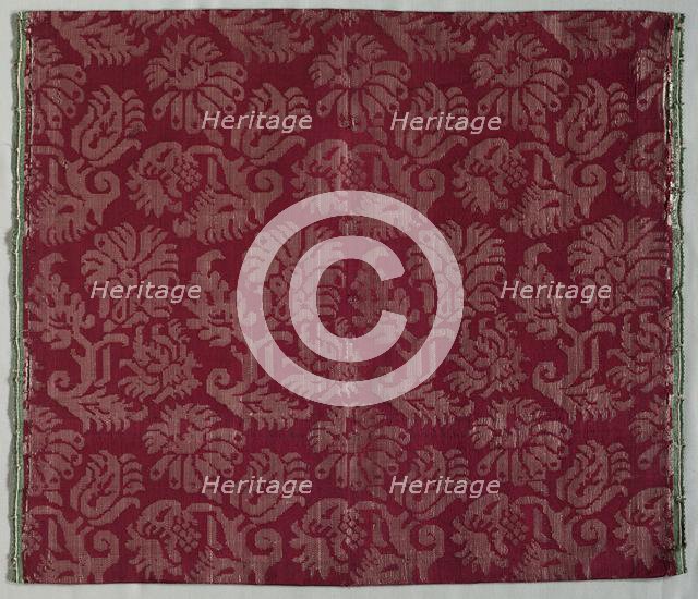 Two Lengths of Silk Damask, 1600s. Creator: Unknown.