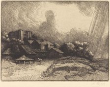 Farm at the Monastery (La ferme de l'abbaye). Creator: Alphonse Legros.