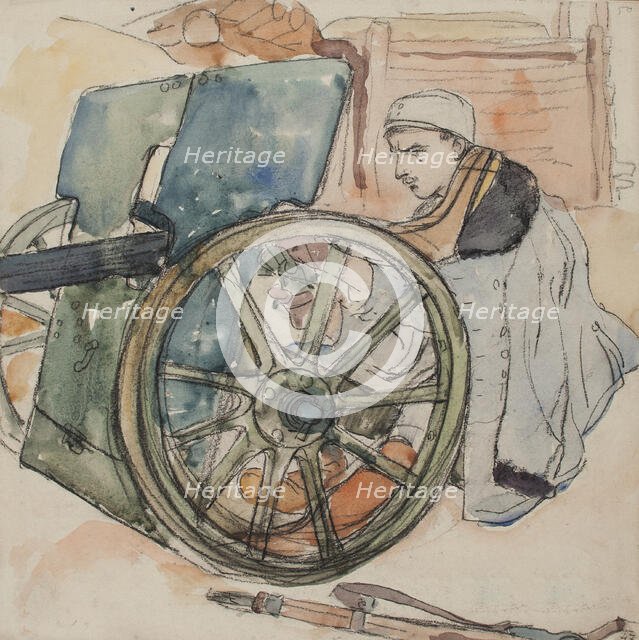 By the cannon, 1916. Creator: Leopold Gottlieb.