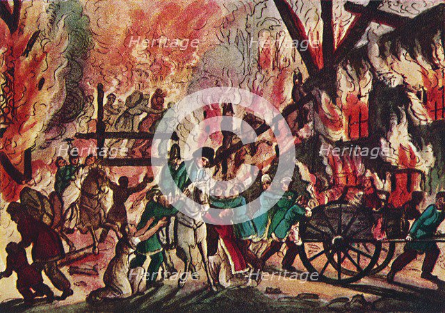 'The Burning of Moscow: 'A Grand Military and Equestrian Spectacle', 1942. Artist: Unknown.