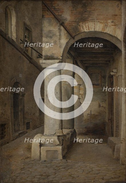A Roman Alley, 1828-1832. Creator: Ernst Meyer.