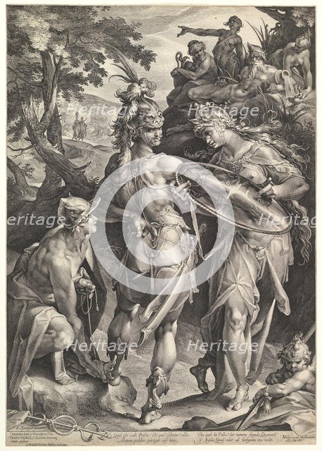 Minerva and Mercury Arming Perseus, 1604. Creators: Bartholomeus Spranger, Jan Muller.