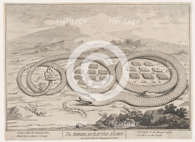 The American Rattle Snake, April 12, 1782., April 12, 1782. Creator: Attributed to James Gillray.