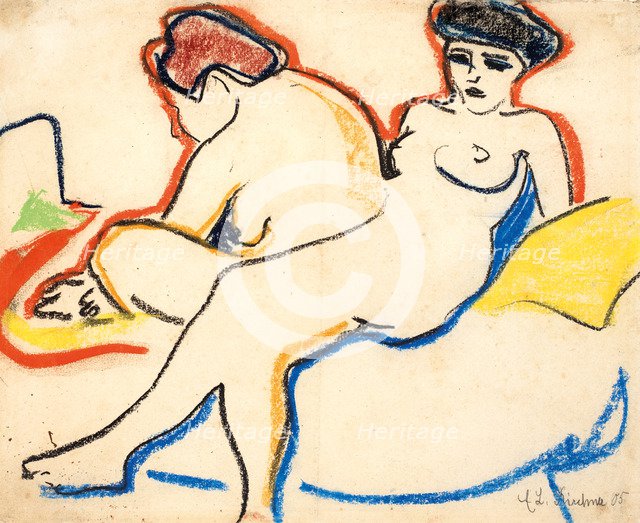 Two Nudes on a Bed, 1905.