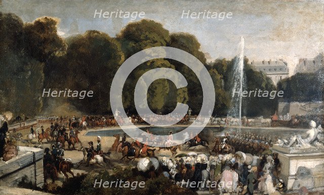 'Entry of the Duchess of Orleans in the garden of Tuileries', 1841. Artist: Eugene Louis Lami