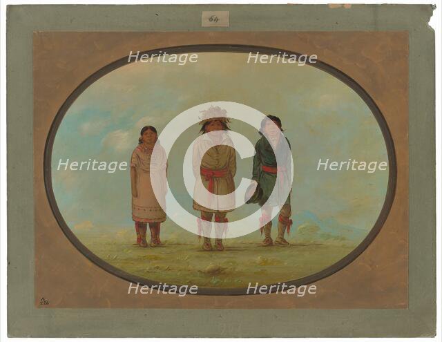 Three Creek Indians, 1861/1869. Creator: George Catlin.