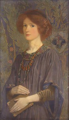 Portrait of Rachel Annand Taylor, 1907. Creator: John Duncan.