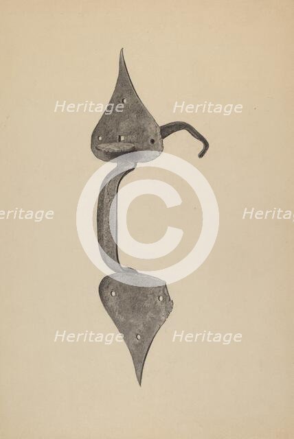 Door Handle with Thumb Press, c. 1938. Creator: Jack Staloff.