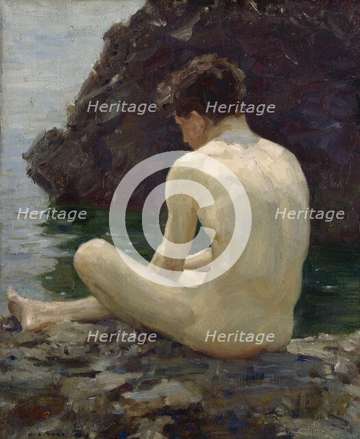 July Sun, 1913. Creator: Henry Scott Tuke.