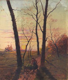 Sunset in Pezinok, around 1905. Creator: Gustav Mally.