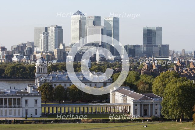Canary Wharf from Greenwich Park, London, 2009. 