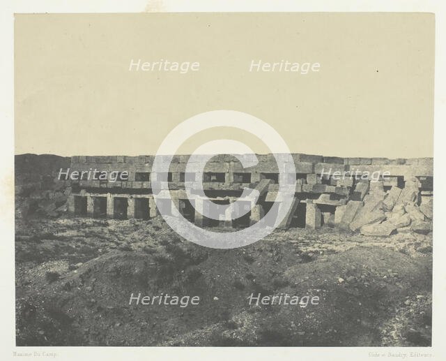 Palais de Karnak, Appartements Privés du Palais, Promenoir de Tôthmès III; Thèbes, 1849/51. Creator: Maxime du Camp.