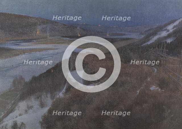 Walpurgis Night in Bergslagen, Grangärde in Dalarna, 1896. Creator: Anshelm Schultzberg.