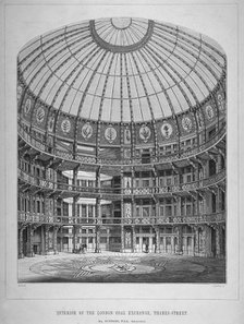 Interior of the New Coal Exchange, Lower Thames Street, City of London, 1849. Artist: Laing