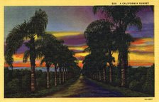 'A California Sunset', postcard, 1931. Artist: Unknown