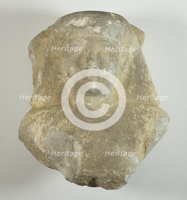 Bust of a Statuette of a Man, Egypt, Late Period, Dynasty 26 (664-525 BCE). Creator: Unknown.