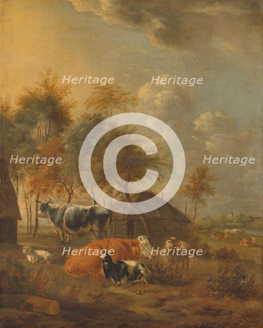 Landscape with Animals, c.1700-c.1799. Creator: Schilder.