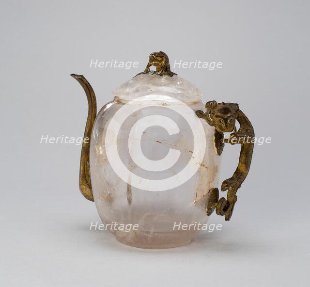 Covered Ewer with Lizard-Shaped Handle, Qing dynasty (1644-1911), 18th century. Creator: Unknown.