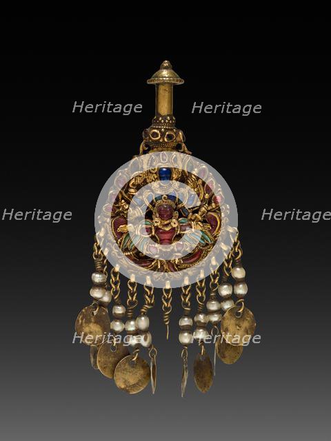 Earring with Vishnu Riding Garuda, 1600s or 1700s. Creator: Unknown.