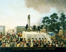 Execution by guillotine of Louis XVI of France, Paris, 21 January 1793 (1790s). Artist: Anon