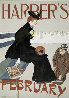 Harper's February, c1890 - 1907. Creator: Edward Penfield.