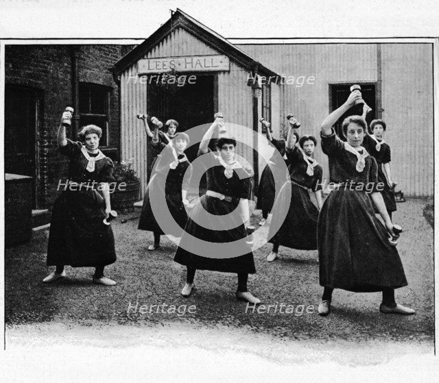 Physical drill at Canning Town Women's Settlement, London, c1901 (1901). Artist: Unknown.