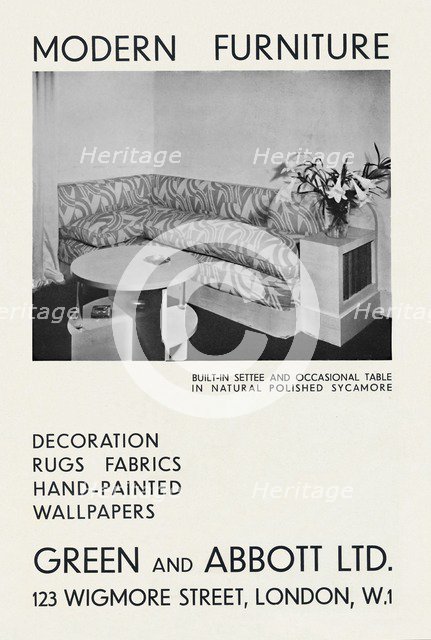 'Modern Furniture - Green and Abbott Ltd.', 1933. Artist: Unknown.