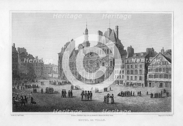 Hotel de Ville, Paris, France, 1820.Artist: C Heath