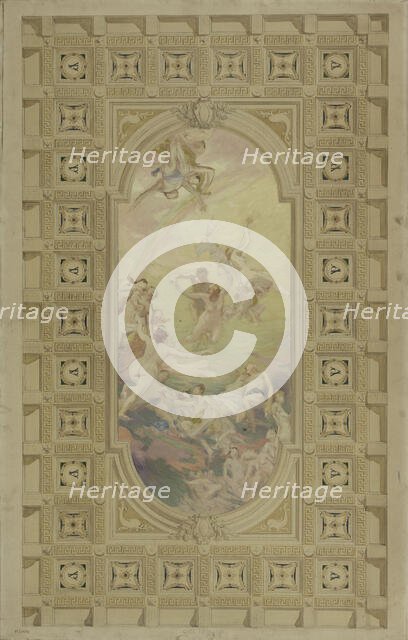 Sketch for a reception room in the Hôtel de Ville, Paris : Gaiety. Farandole, 1892.  Creator: Eugene Martial Simas.