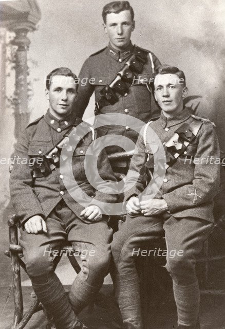 Studio shot of the Walford brothers (Rowntree employees) in army uniform, 1916. Artist: Unknown
