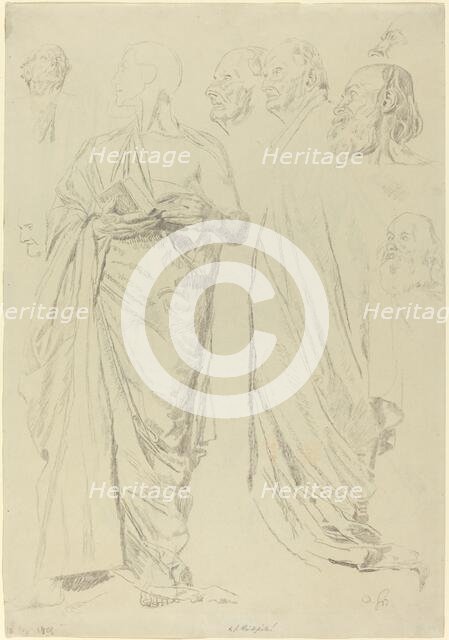 Studies of Men in Togas [recto]. Creator: Otto Greiner.
