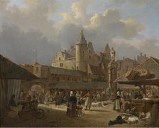 The Old Fish Market in Antwerp, 1833. Creator: Francois Antoine Bossuet.