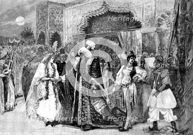"Blue Beard," at the Crystal Palace: the wedding of Blue Beard and Fatima, 1895. Creator: Unknown.