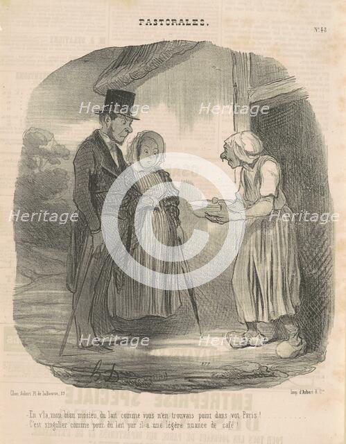 Femme de lettre humanitaire se livrant sur l'homme ..., 19th century. Creator: Honore Daumier.