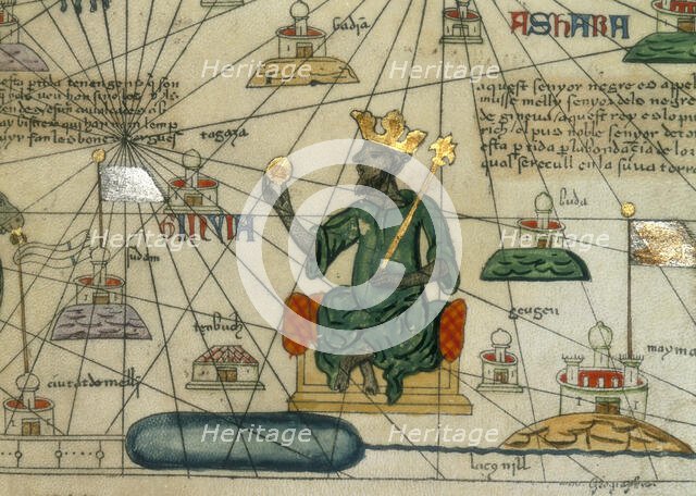 Mansa Musa, King of Mali, 1375.  Creator: Abraham Cresques.