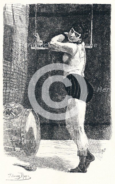'The Woman with the Trapeze', c1875, (1896). Artist: Felicien Joseph Victor Rops.