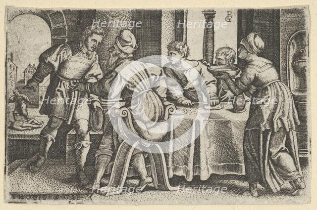 Tobias Leaving the Table, from The Story of Tobias, 1543. Creator: Georg Pencz.