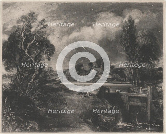 A Lock on the Stour, 1830. Creator: David Lucas.