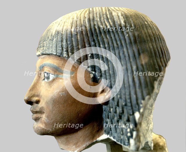 Sennefer, steward of the royal quarters, detail of the head.