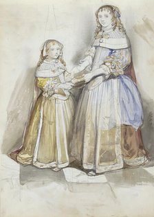 Portrait of a mother and child, probably a copy of a seventeenth-century painting, 1827-1891. Creator: Johannes Bosboom.