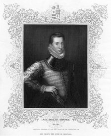Philip Sidney, 16th century English soldier, statesman, poet, and patron of poets, c1840. Artist: Unknown