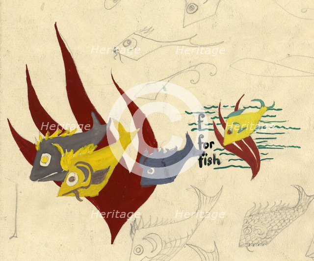 Fish illustration, c1950. Creator: Shirley Markham.